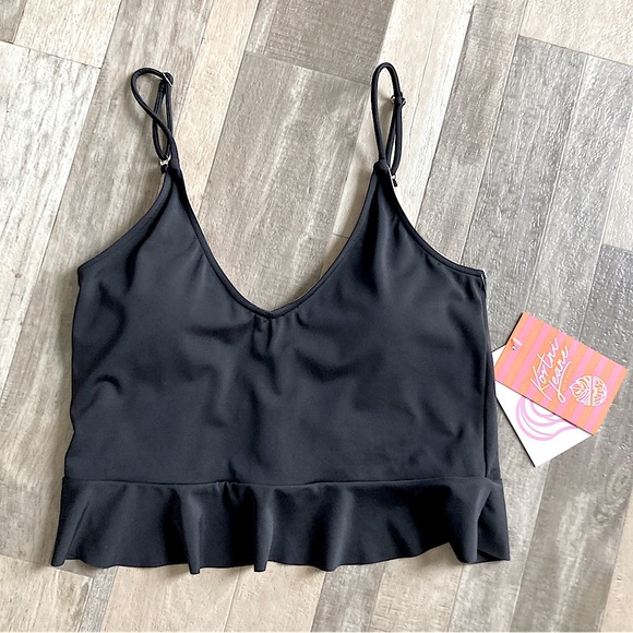 Kortni Jeane Other - Kortni Jeane Scoop Back Swim Top Black Large NWT
